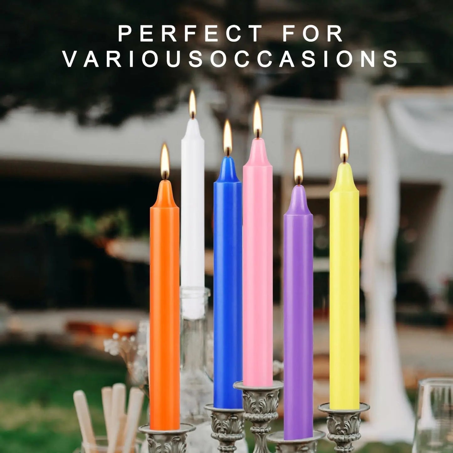 40 Pack Mini Taper Spell Candle-4 Inch Multi-Colored Candles