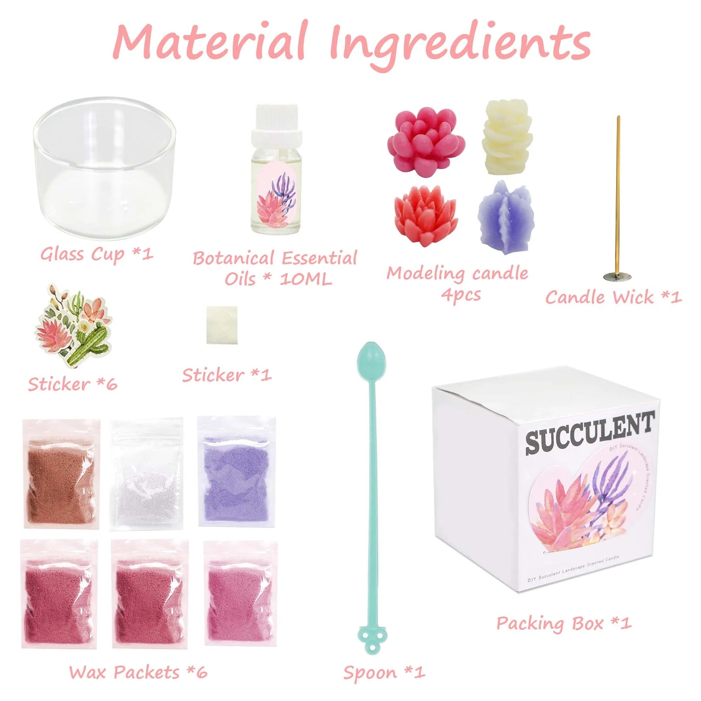 Candle Kit–Succulents  Handmade Scented Candles