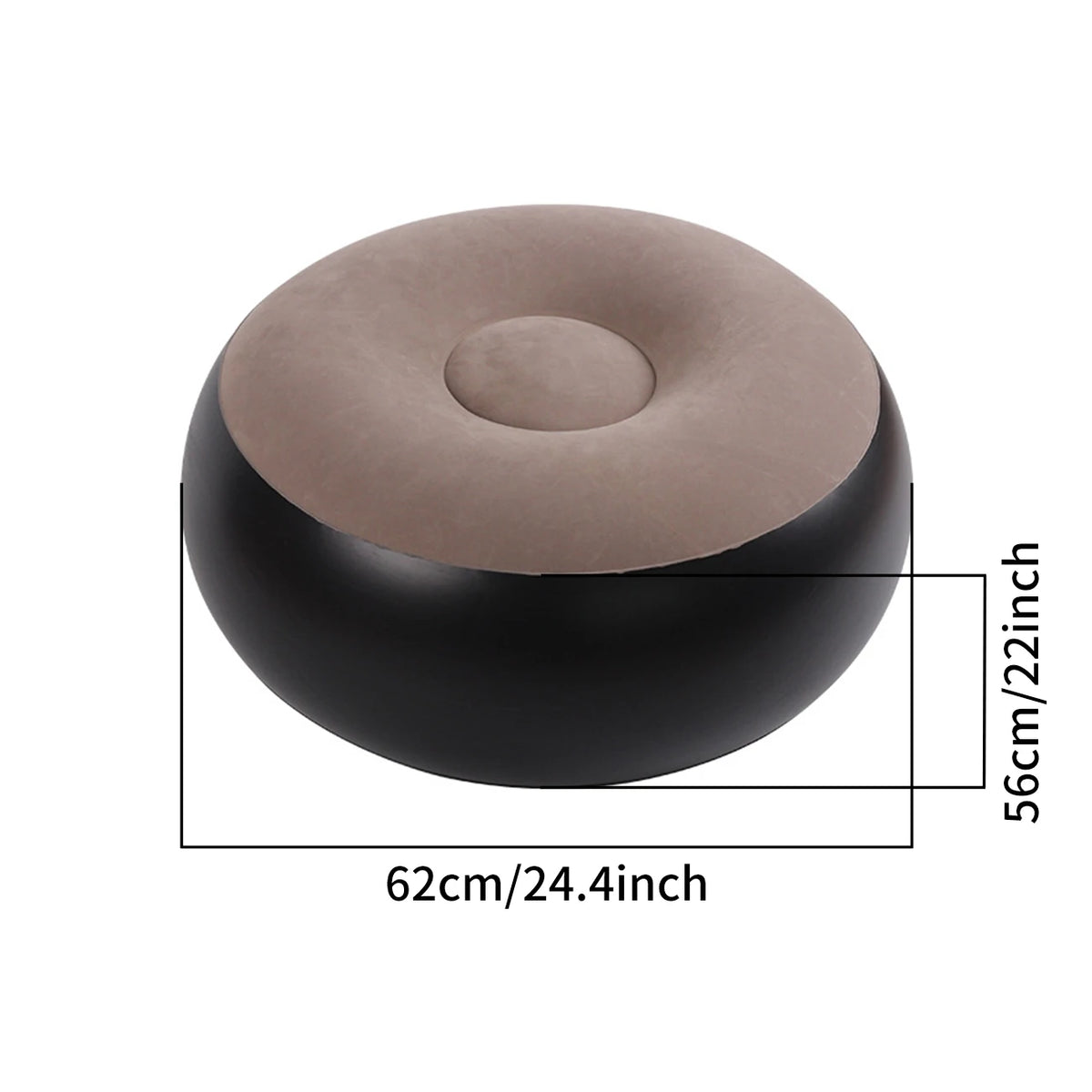 1PC Inflatable Foot Rest Ottoman - Pouf 2-in-1 Seat Stool