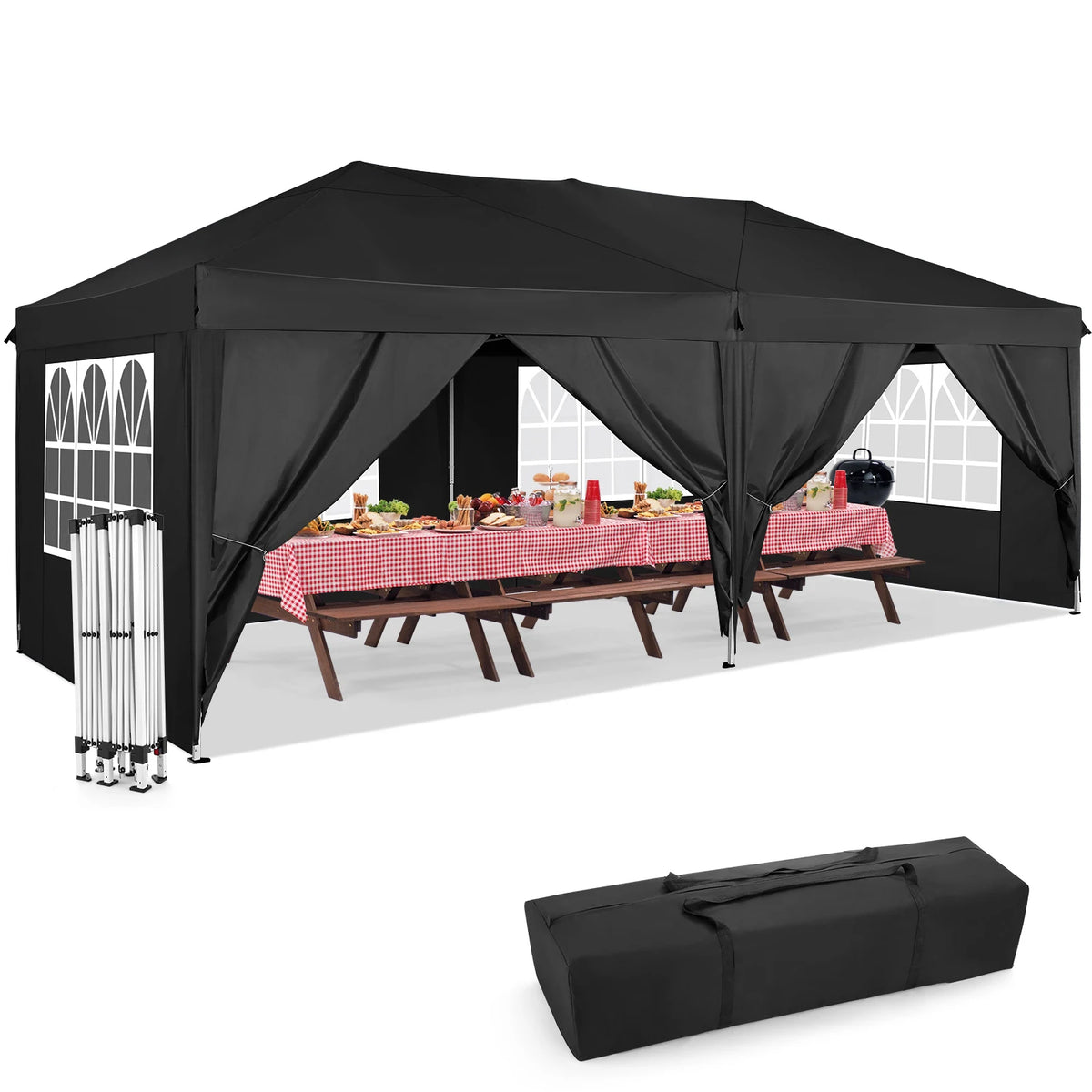 10x20 FT Pop up Canopy Tent with Sidewalls,
