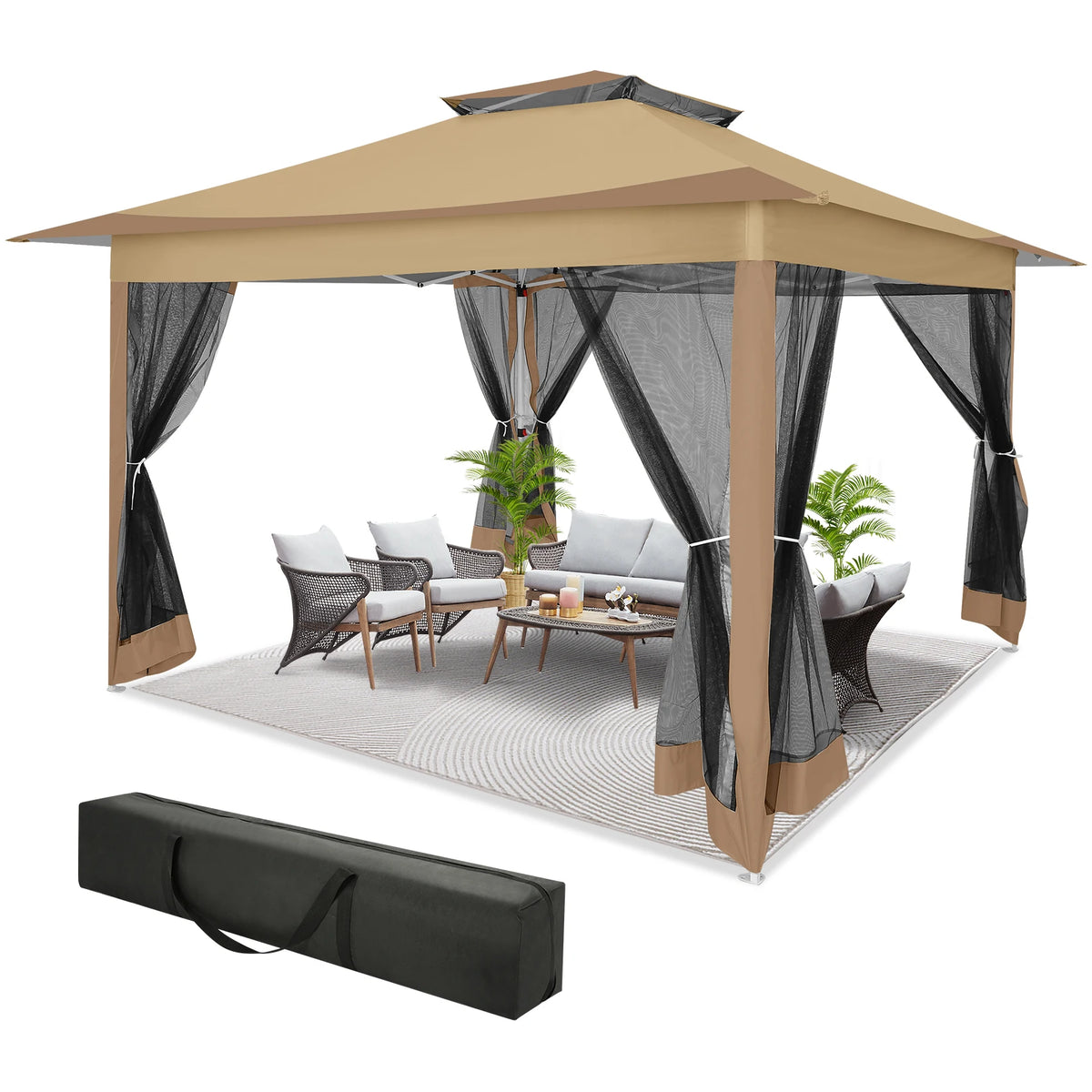 12x12ft Pop Up Gazebo Canopy Tent Easy Set Up