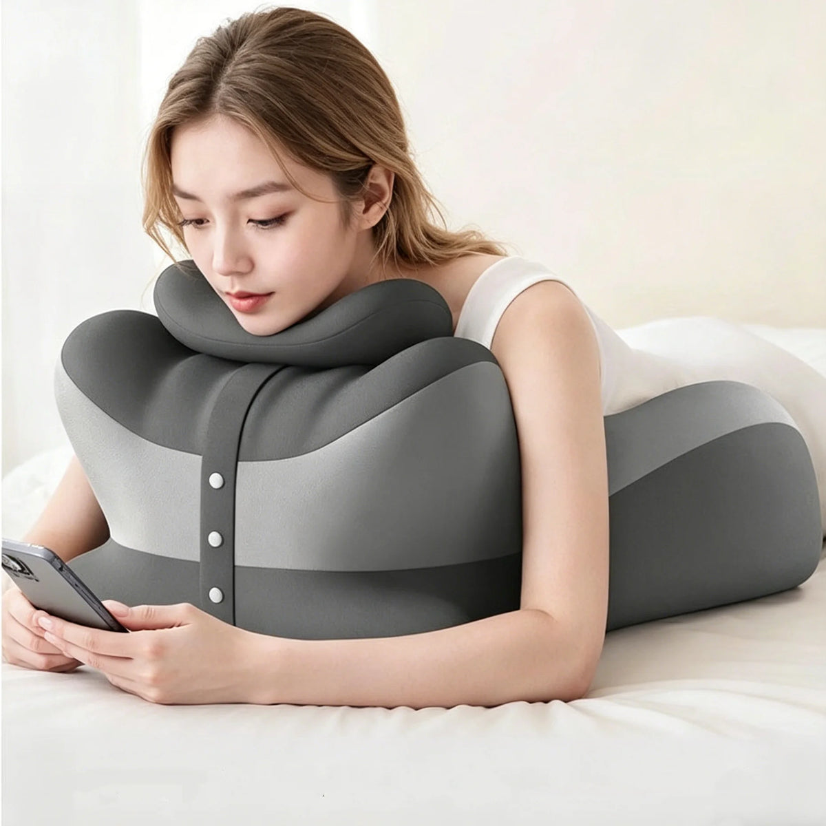 Memory Foam Prone Reading Pillow Relieve Neck Arm Fatigue