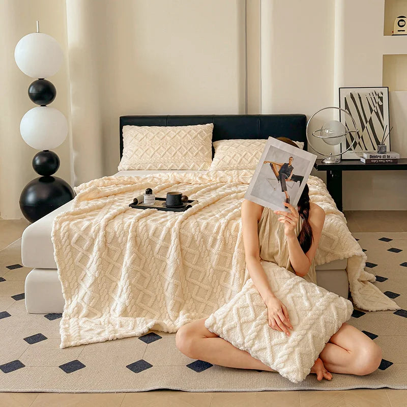ltra-Soft 3D Plush 1pc Luxurious Fleece Blanket