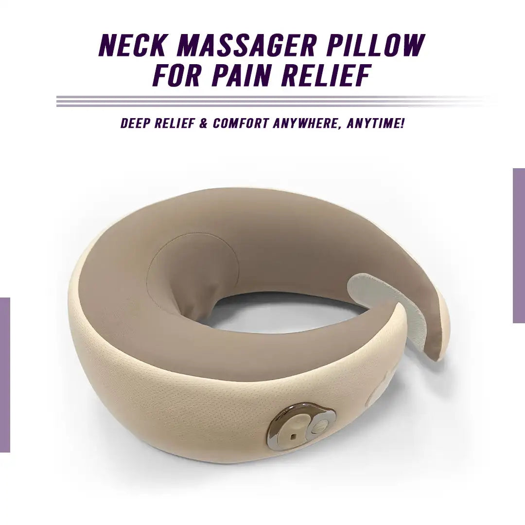 Heated Neck Massager Travel Pillow Deep Tissue Kneading