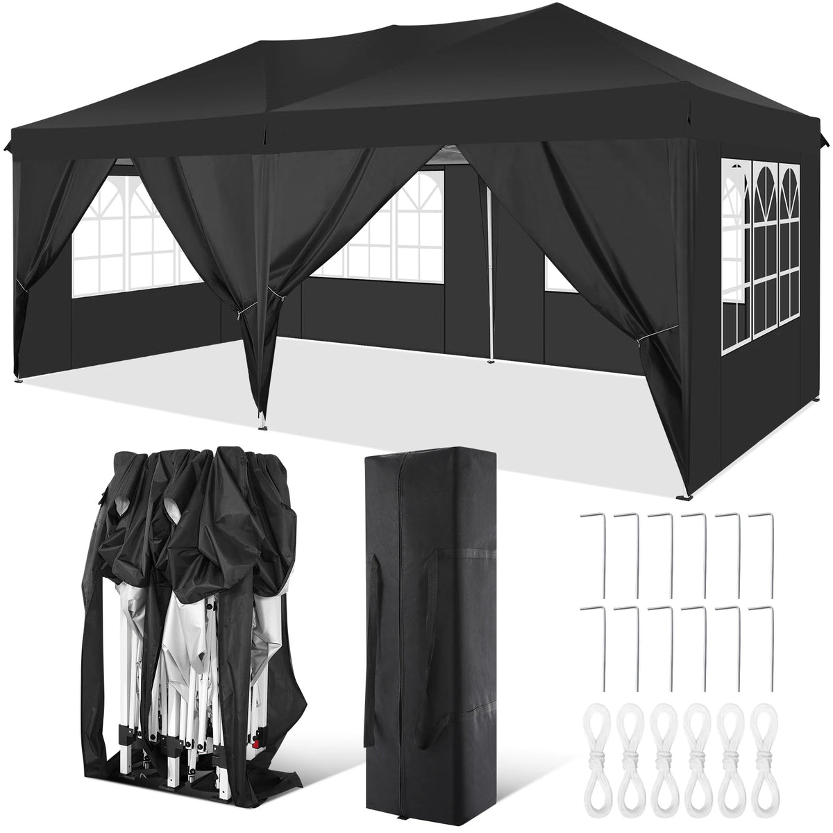 10x20 FT Pop up Canopy Tent with Sidewalls,