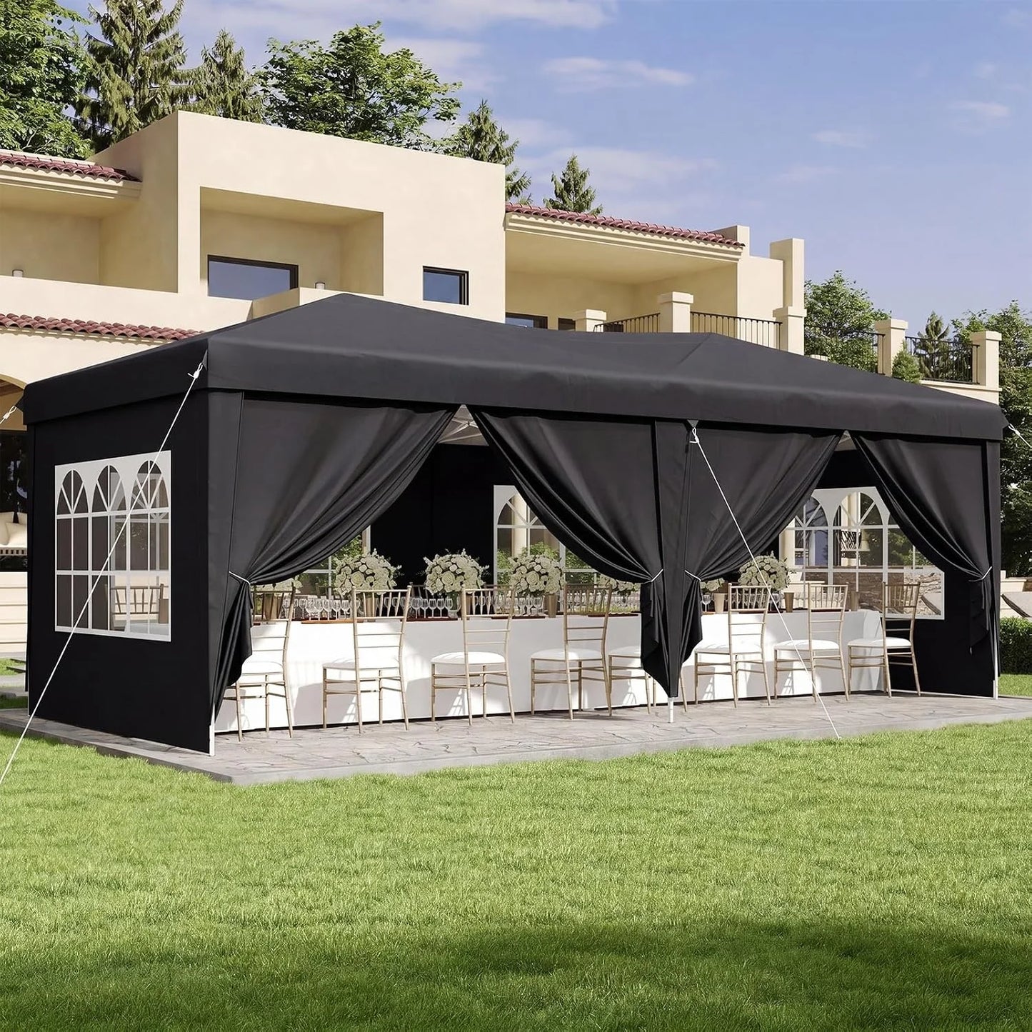 Aoxun 10x20ft Pop Up Gazebo With Sides Waterproof Outdoor Canopy