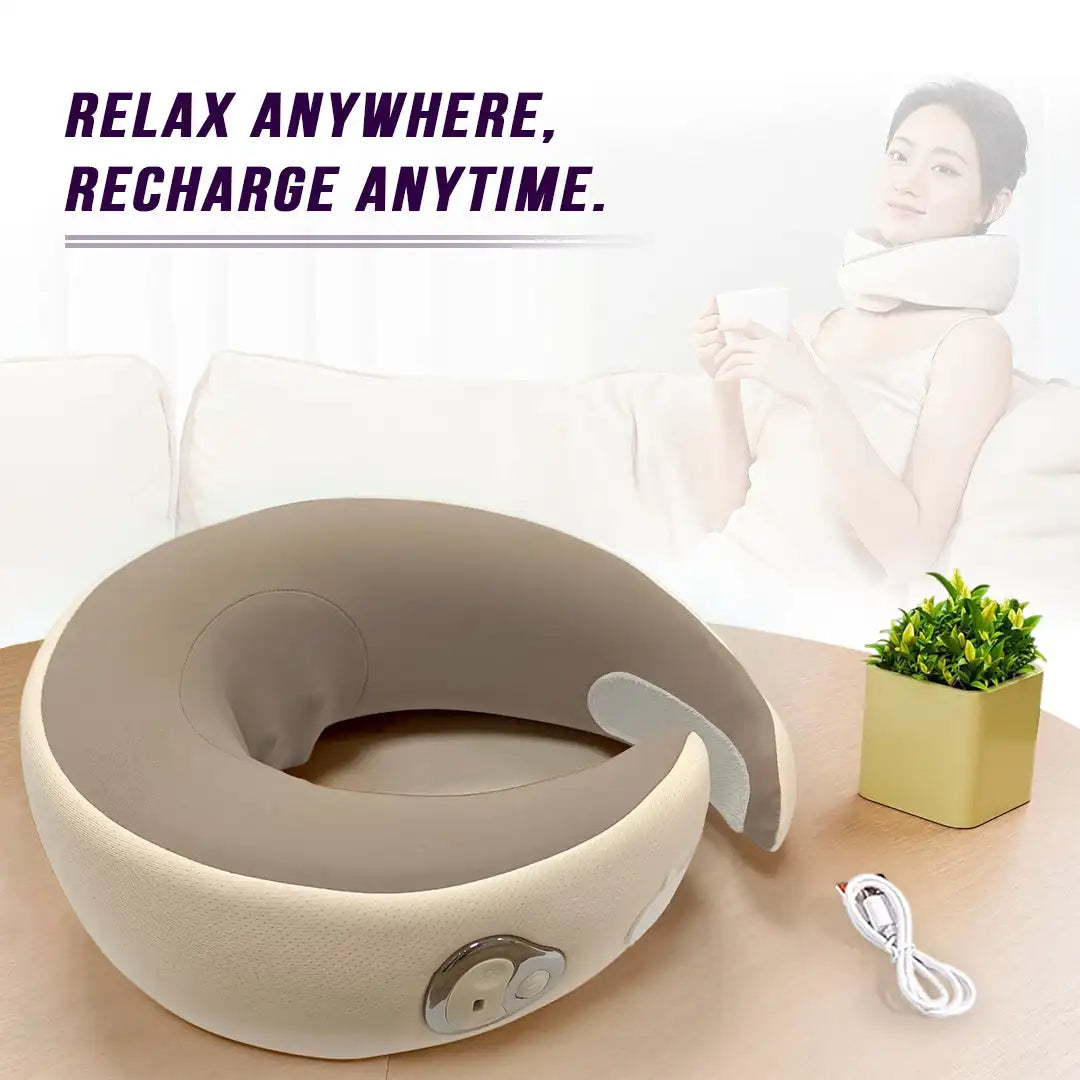 Heated Neck Massager Travel Pillow Deep Tissue Kneading