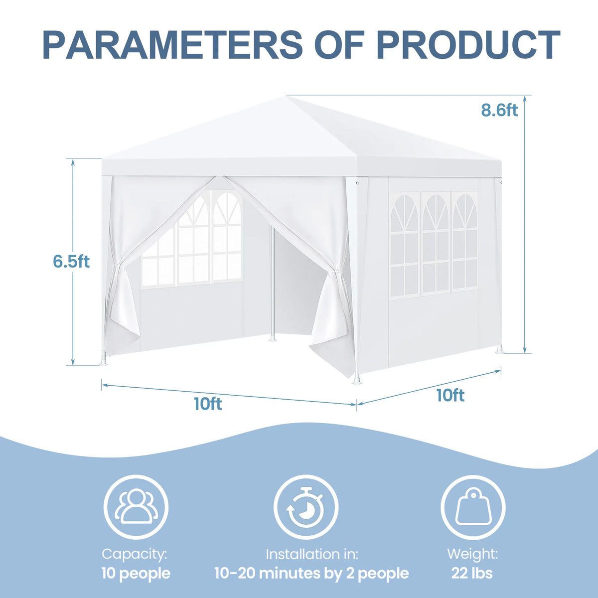 10x30/10x20/10x10ft Canopy Party Tent  Sidewalls