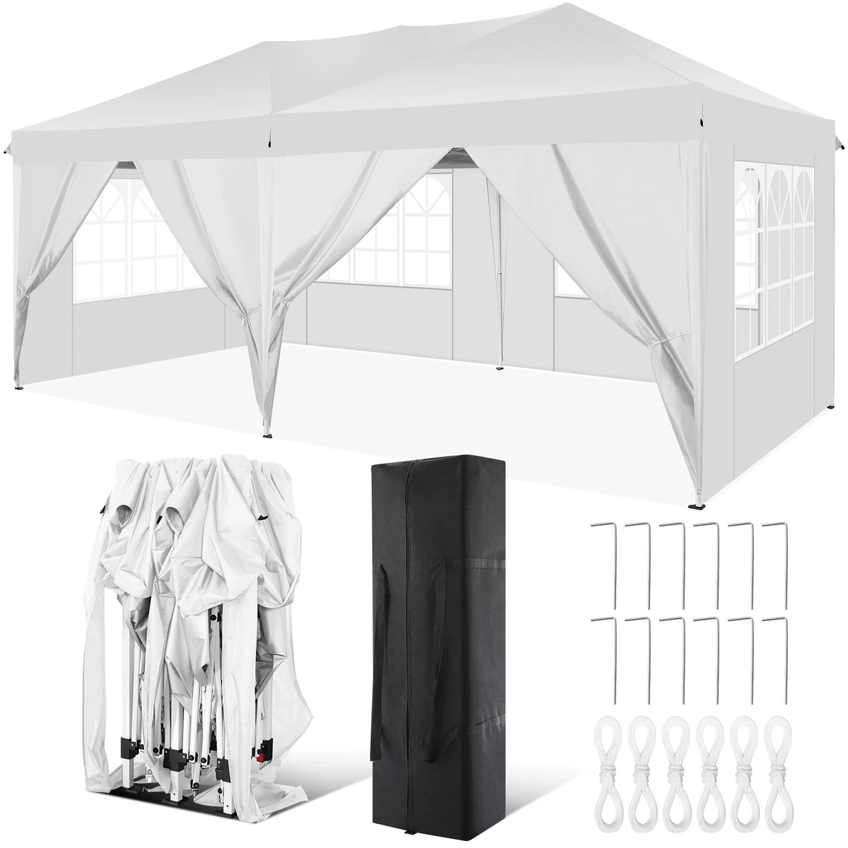 10x20 FT Pop up Canopy Tent with Sidewalls,