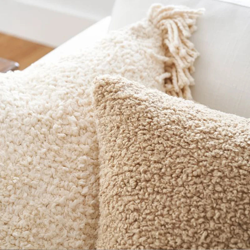 Plush Pillow Cover Cozy Faux Fur Cushion Cover  45*45 Decorative