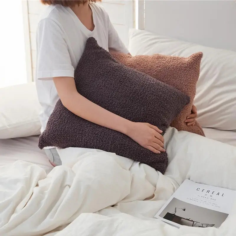Plush Pillow Cover Cozy Faux Fur Cushion Cover  45*45 Decorative
