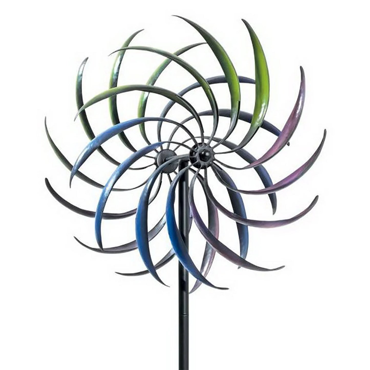 Iron Windmill Willow Leaves Dual Direction Wind Spinner