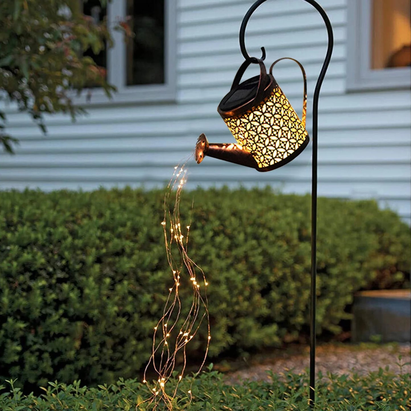 Solar LED Garden Lawn Lamp Creative Watering Can Sprinkles Star