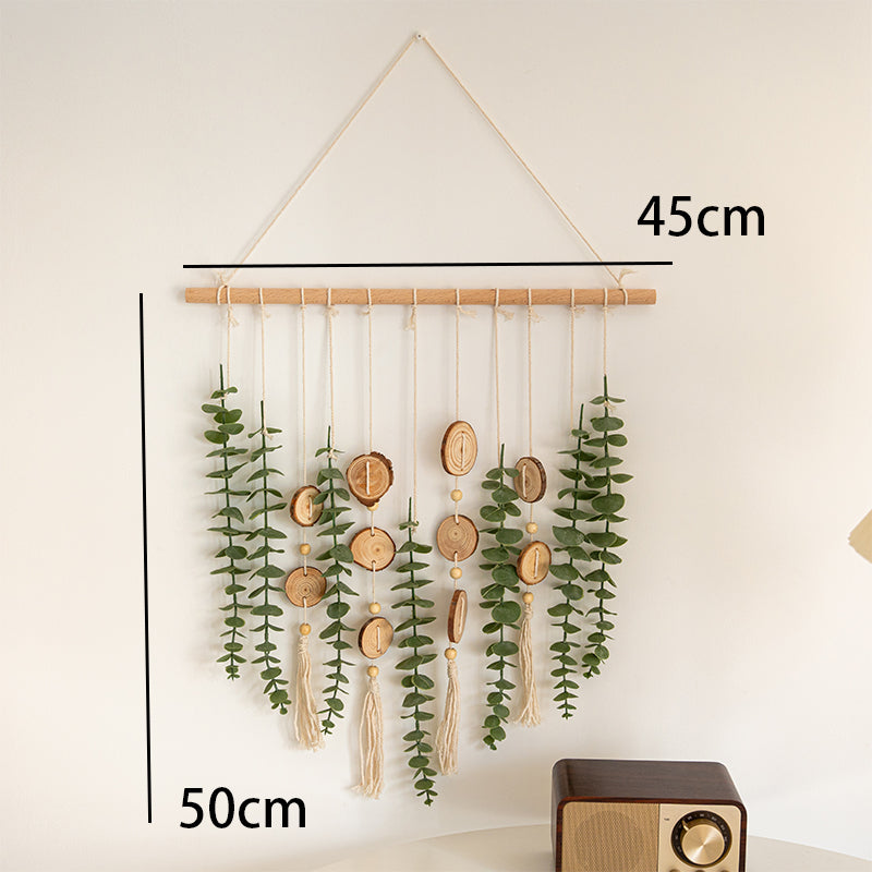 Room Decoration Hand-Woven Background Wall Eucalyptus Leaf