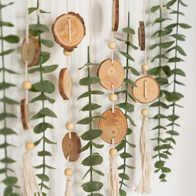 Room Decoration Hand-Woven Background Wall Eucalyptus Leaf