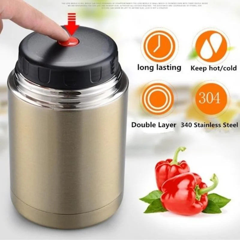 Large Capacity 1000ML Thermos Portable Stainless Steel Food Containers