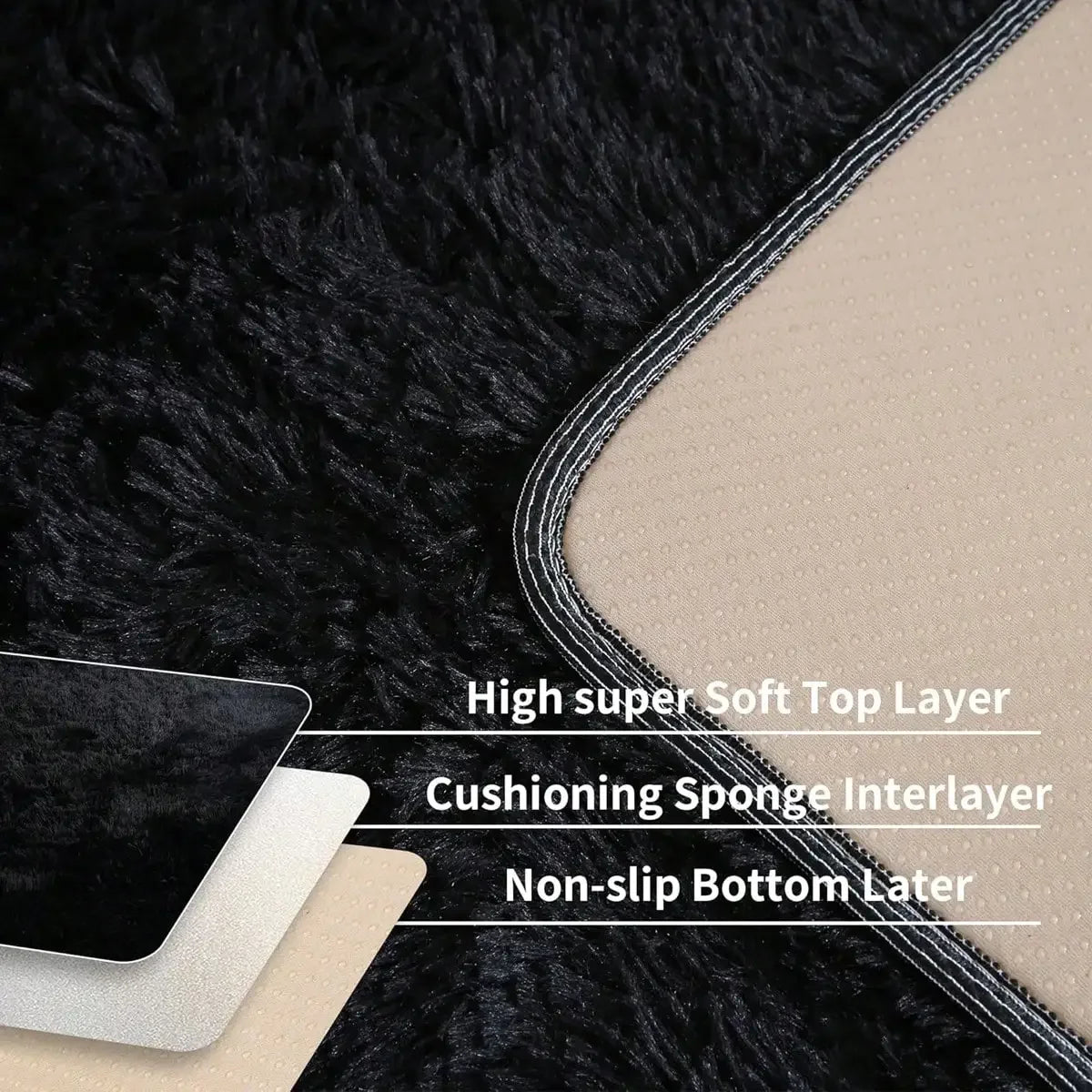 Plush And Thick Long-Pile Carpet, Super Soft And Comfortable Rug, Non-Slip