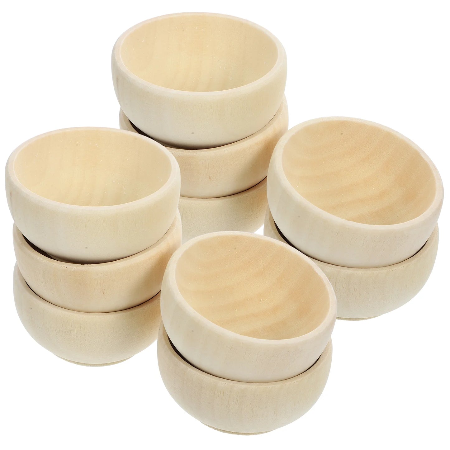 10 Pcs Small Wooden Bowl Unpainted Bowls for Painting