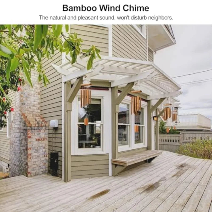 Bamboo Wind Chimes, Memorial Sympathy Wood Wind Chimes