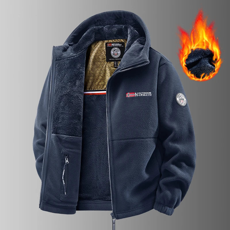 Men Heated Jacket Winter Polar Fleece Jacket Thermal Fleece