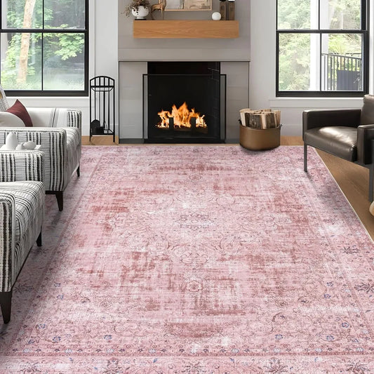 Washable Area Rugs 8x10ft, Foldable Large Carpet