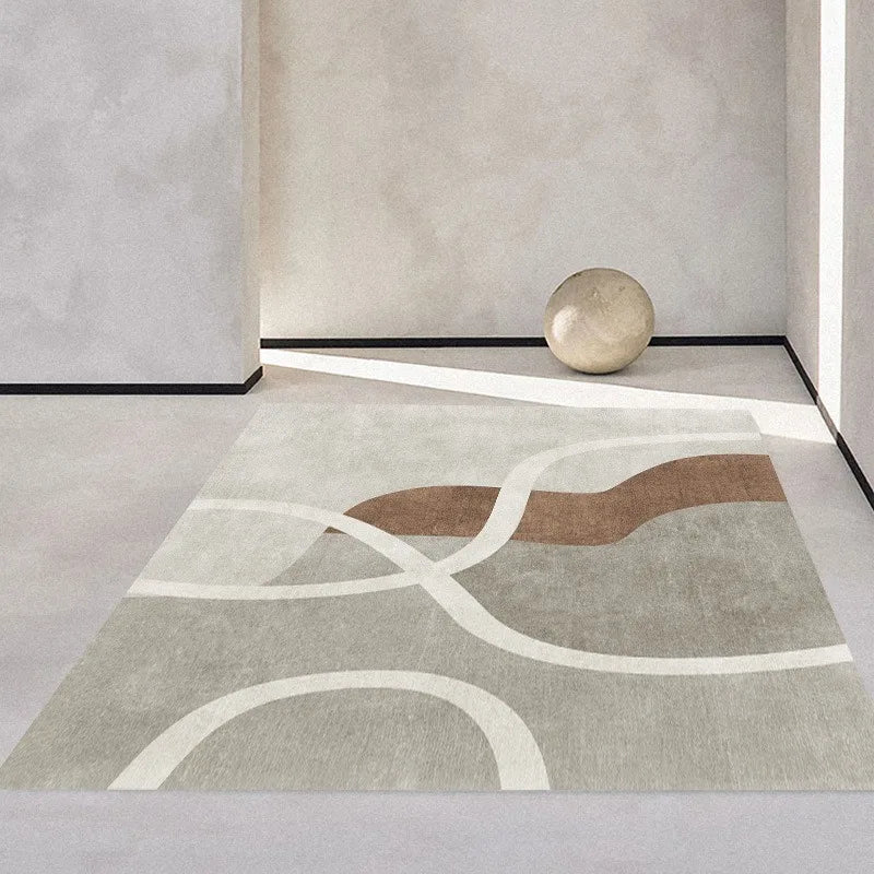 Simple Color Blocks Print Large Area Rug Non-Slip Wear-resistant