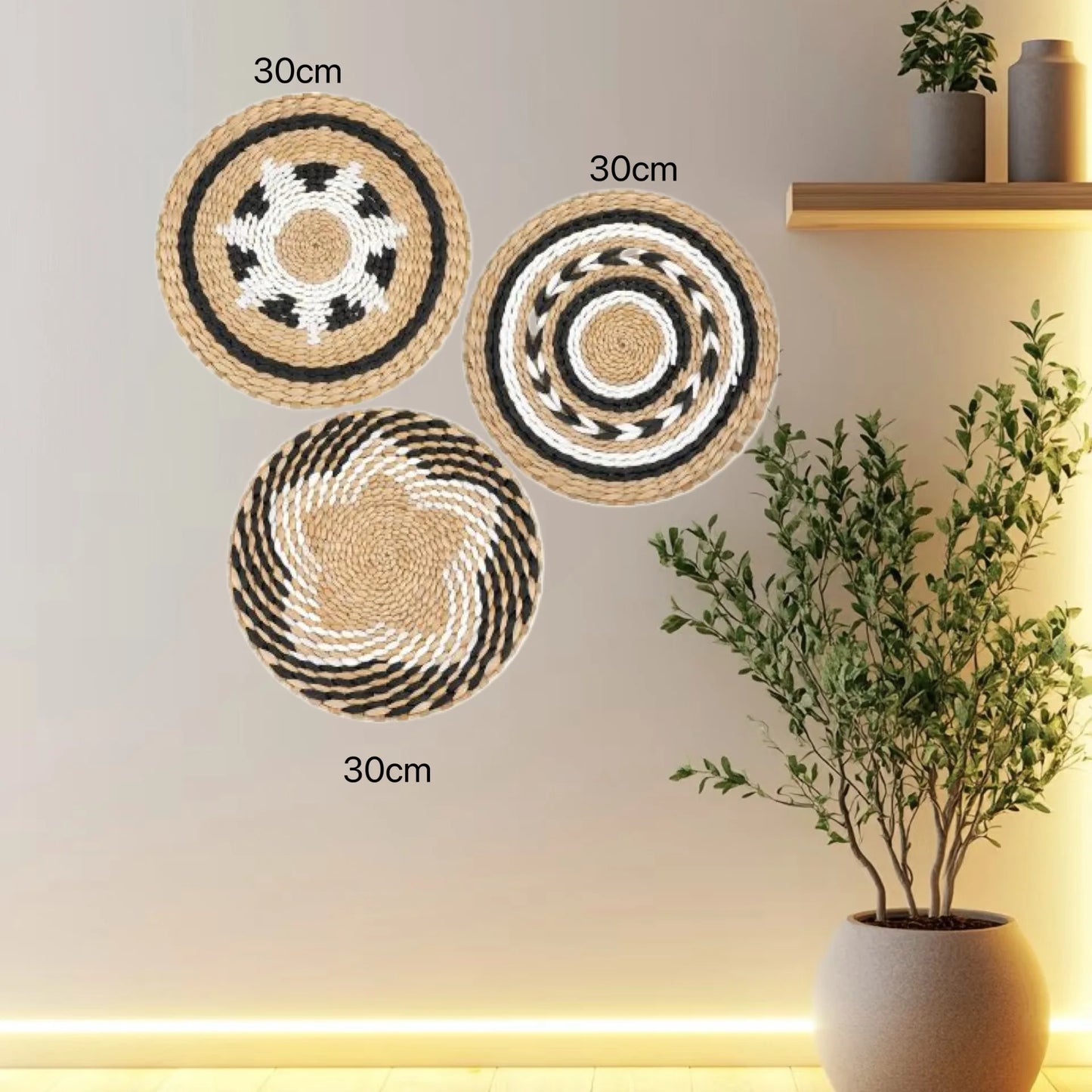 Boho Straw Wall Decor Grass Weaving Woven Tassel Wall Hanging
