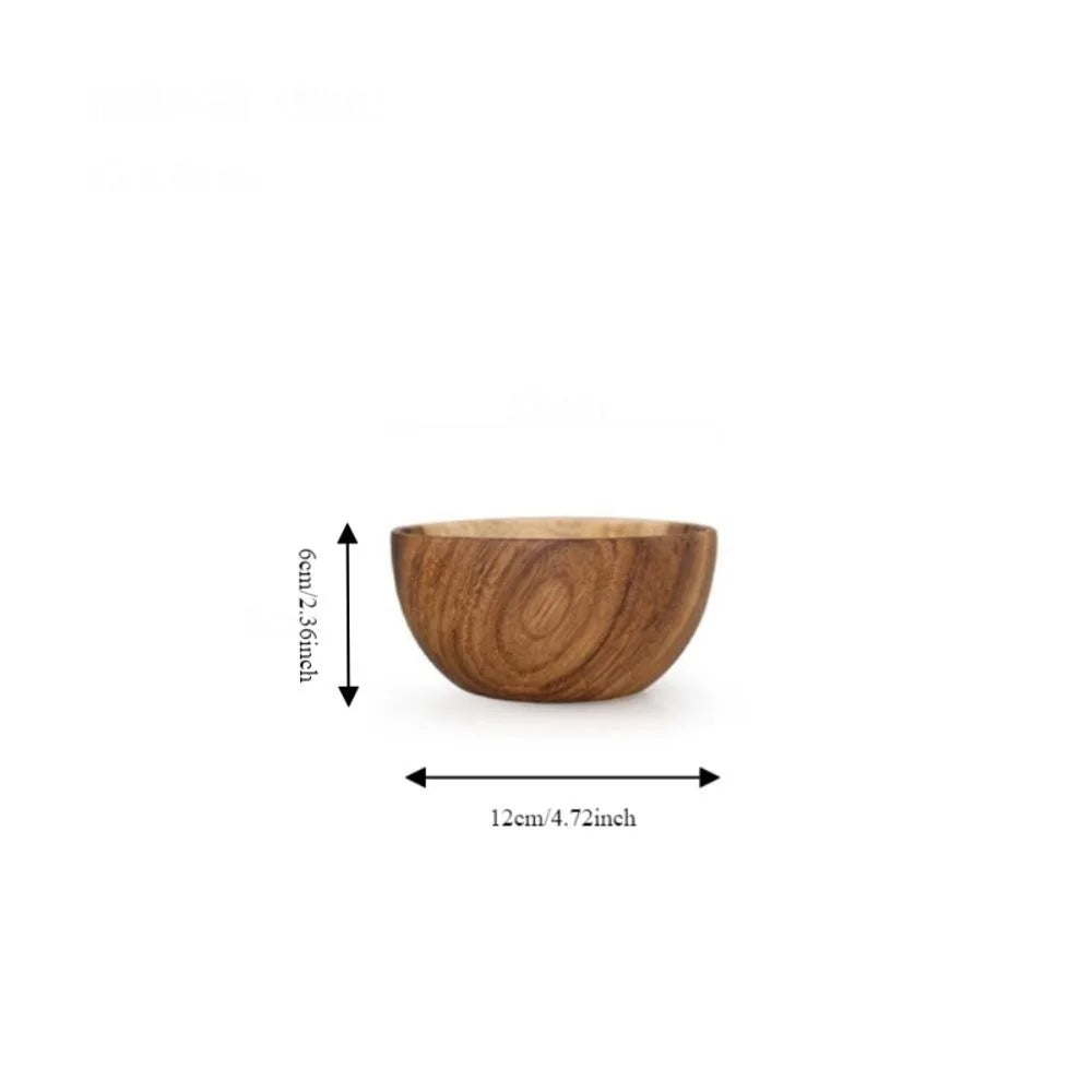 Natural Hand-Made Wooden Salad Bowl Acacia Wood