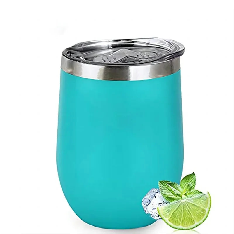 12oz Wine Tumbler with lid, Stainless Steel Travel Mugs