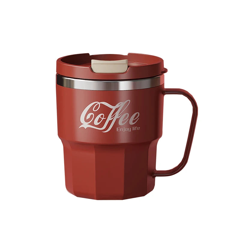 400ml Double Wall Insulated Coffee Mug Stainless Steel With Lid
