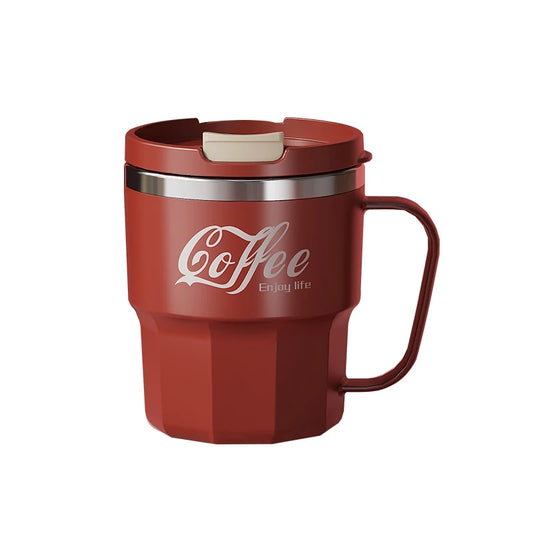 400ml Double Wall Insulated Coffee Mug Stainless Steel With Lid