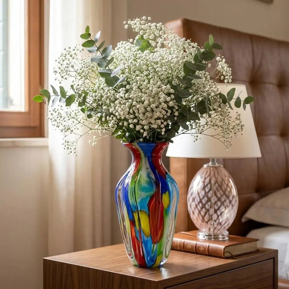 Hand Blown Glass Flower Vases Multicolor Glass Vases