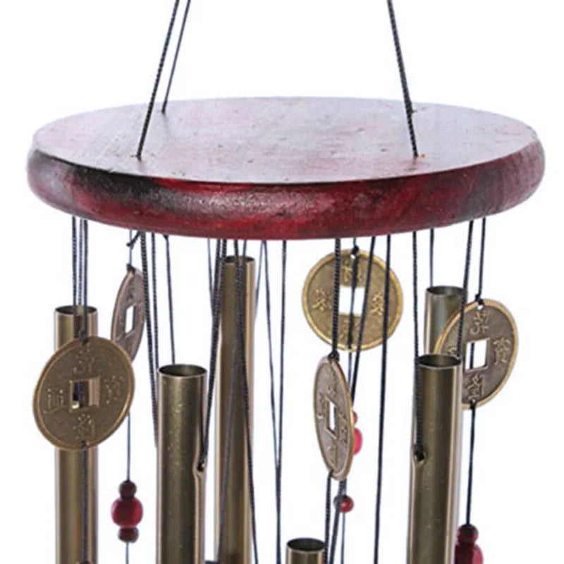 Large Wind Chime Tubes Bells Wood + Metal