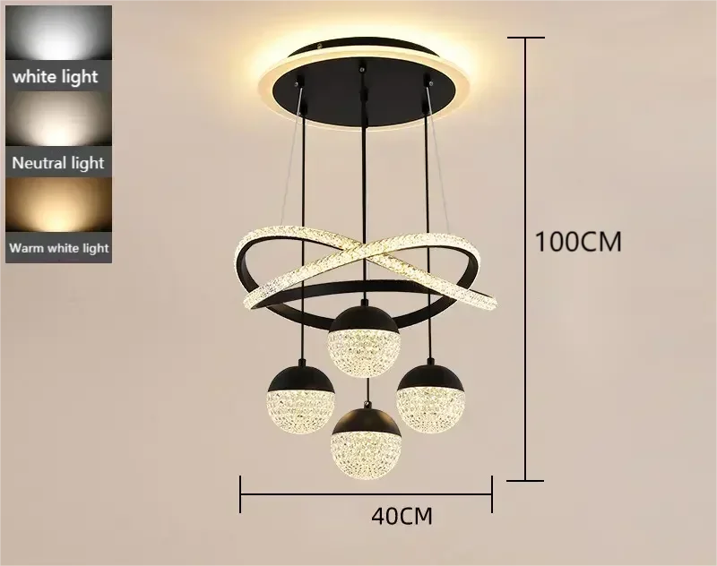 LED Lamp Ring Dimmable Chandelier Pendant Light