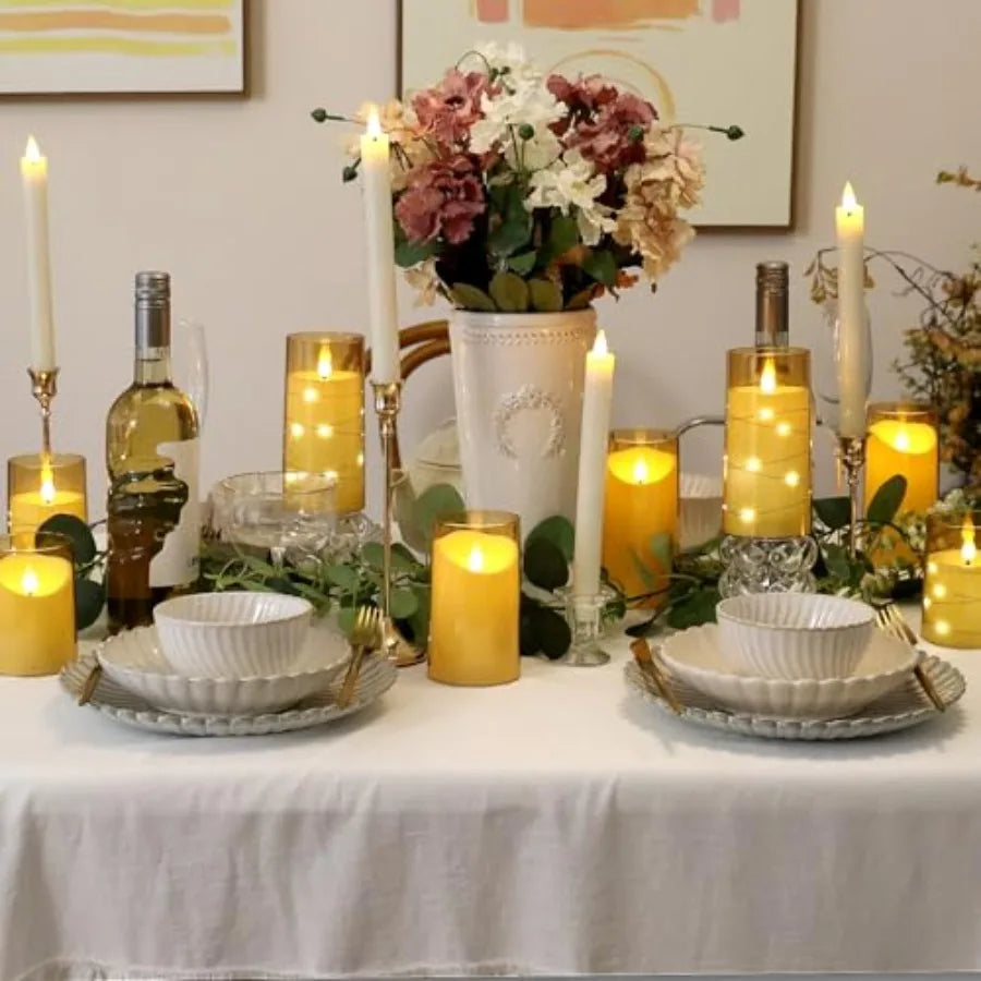 Flameless Candles with Remote Timer: 3D Wick Battery Operated Led