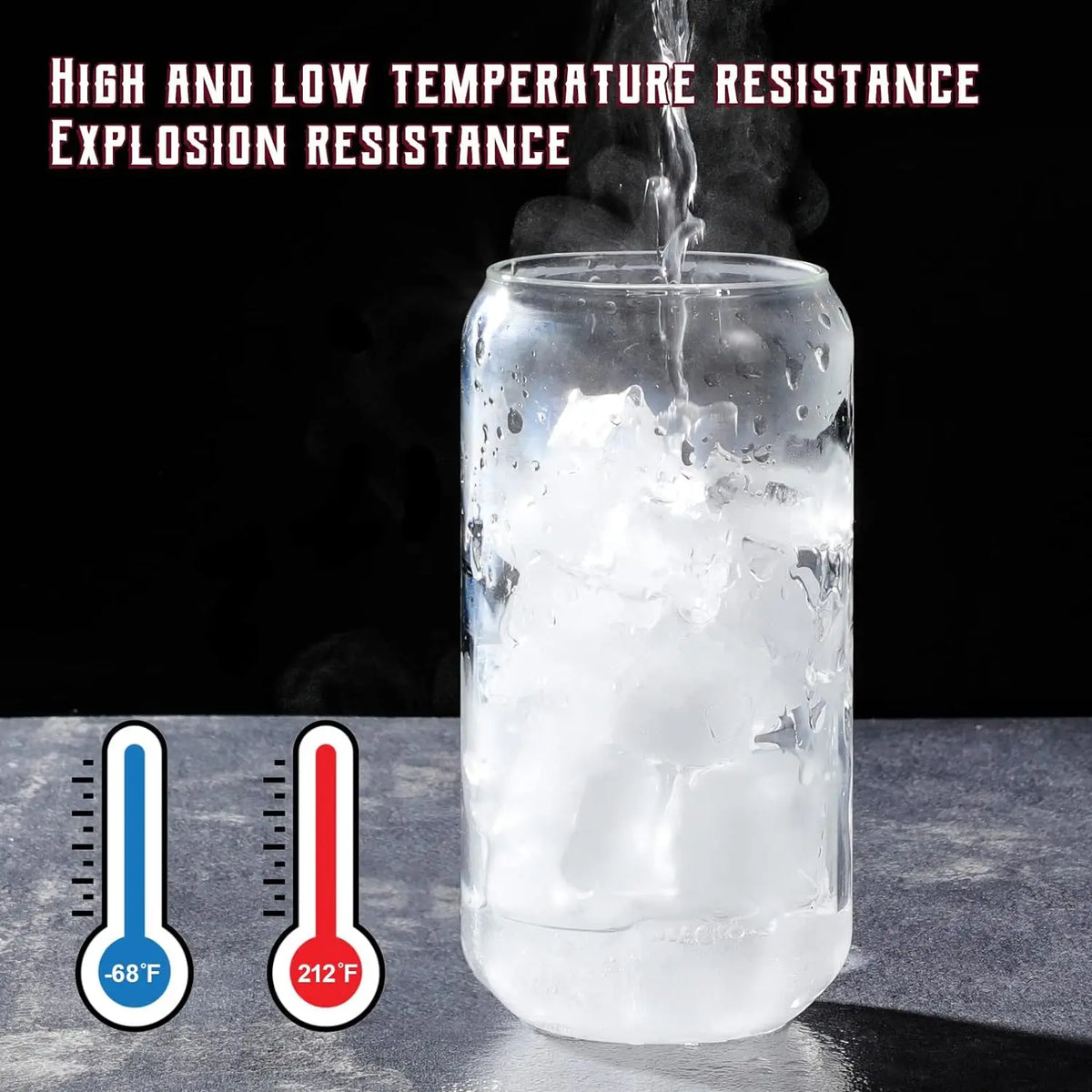 Drinking Glasses with Glass Straw 8pcs Set - 16oz Highball Glass Cups, Beer Glasses