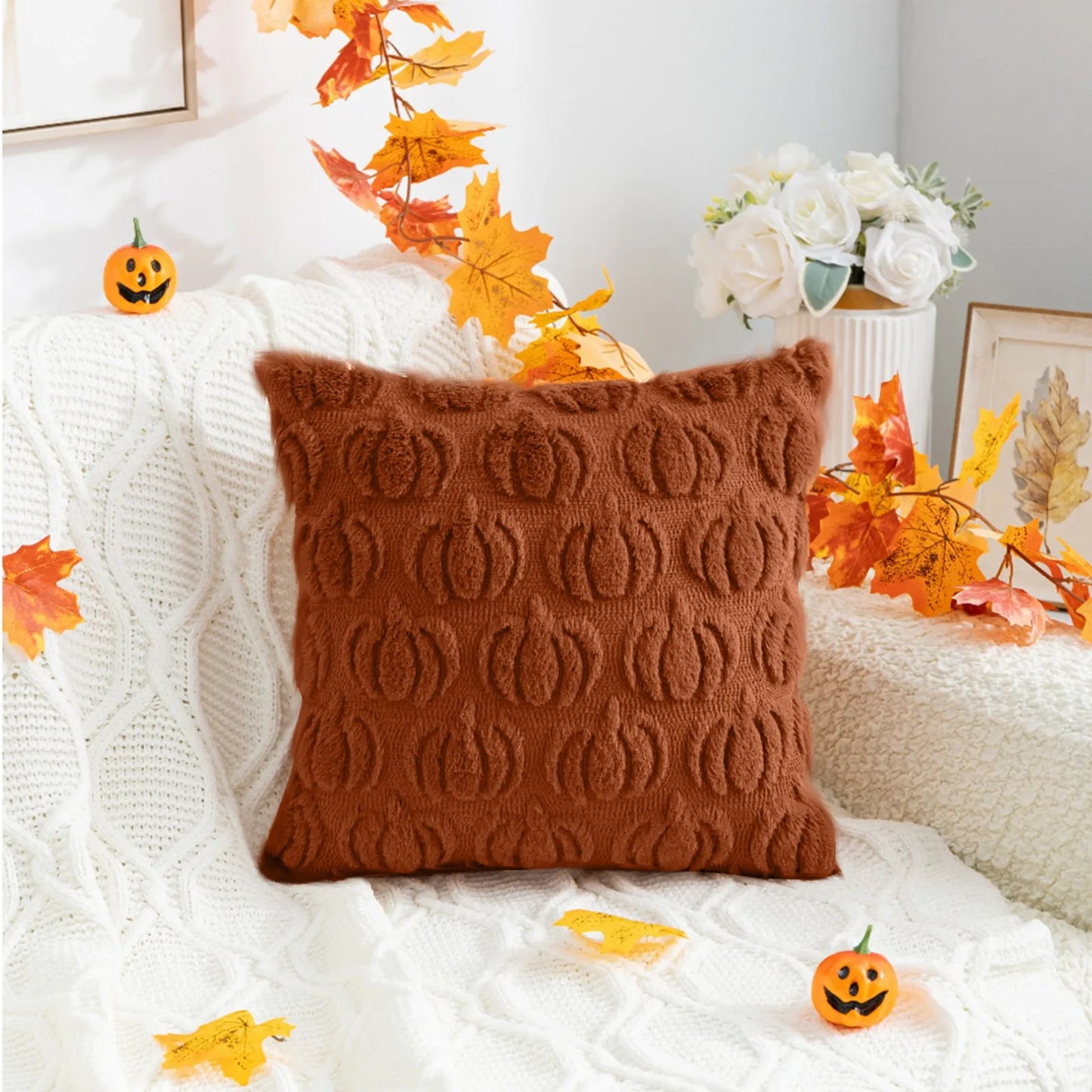 Pumpkin Fall Pillow Covers Halloween Throw Pillow