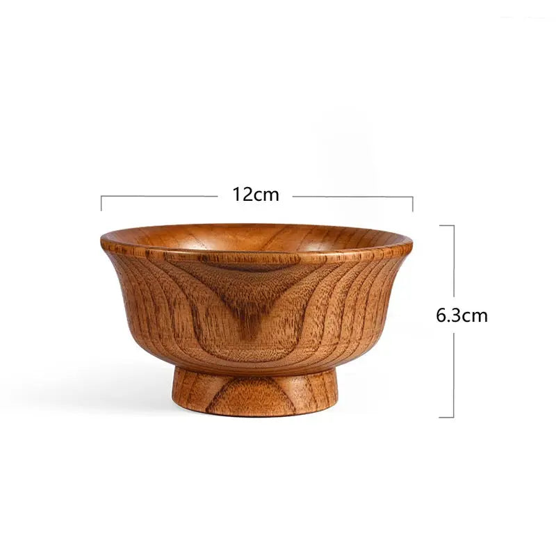 Natural Wood Bowl Sauce Salads Salad Ramen Bowl