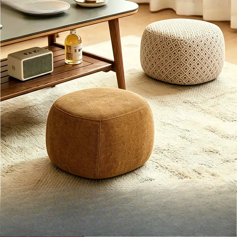 Modern Minimalist Upholstered Pouf Ottoman