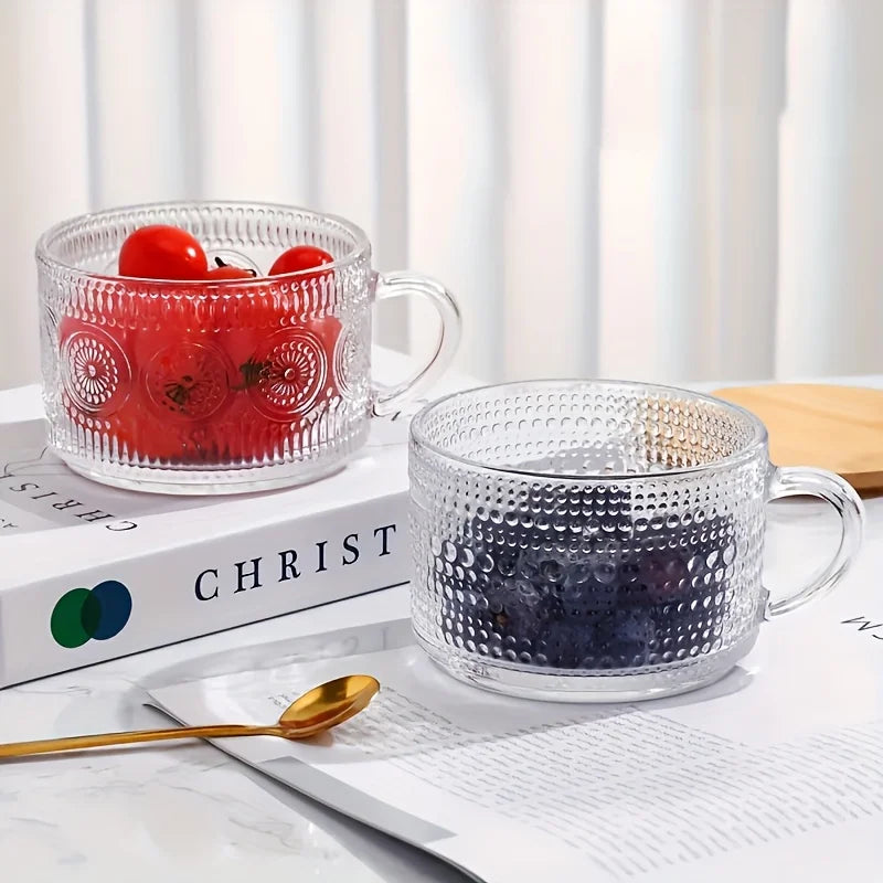 4-piece set of 15.2oz/450ml glass cups and wooden lids