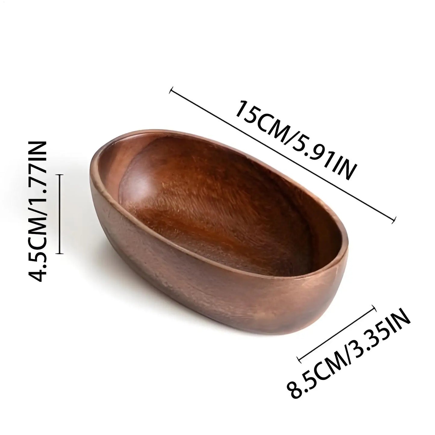 Creative Snacks Bowl  Wood Boat-Shaped Rectangular
