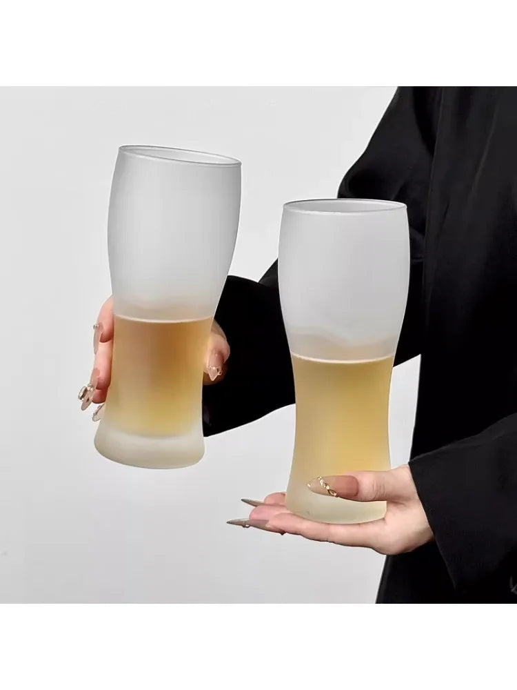 Creative Large Capacity Glass Beer Mug Frosted