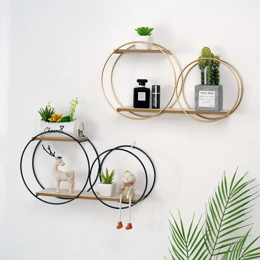 Rack Decoration Wall Circular Hanging Shelves Candle Holder