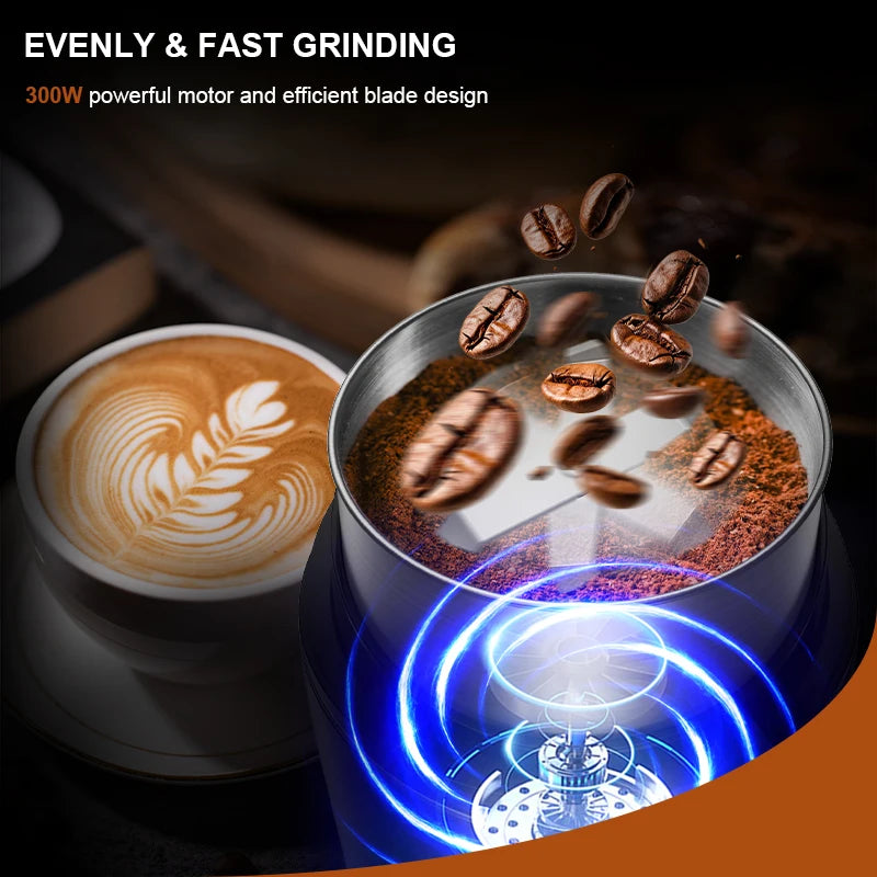 Professional Coffee Grinder with Removable Stainless Steel Cup
