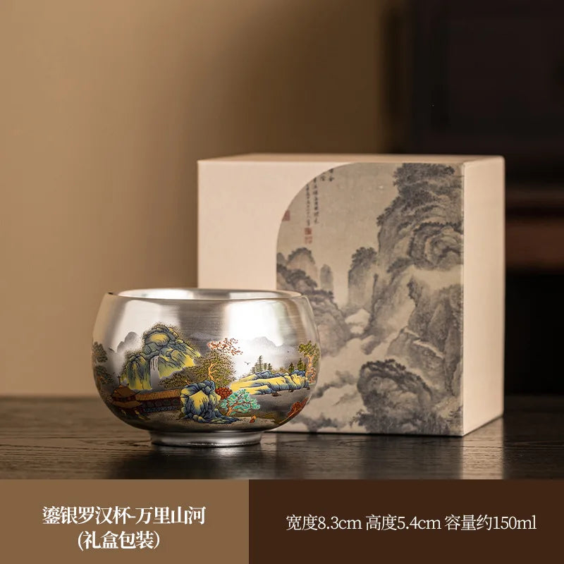 Silver Lined Ceramic Master Tea Cup,
