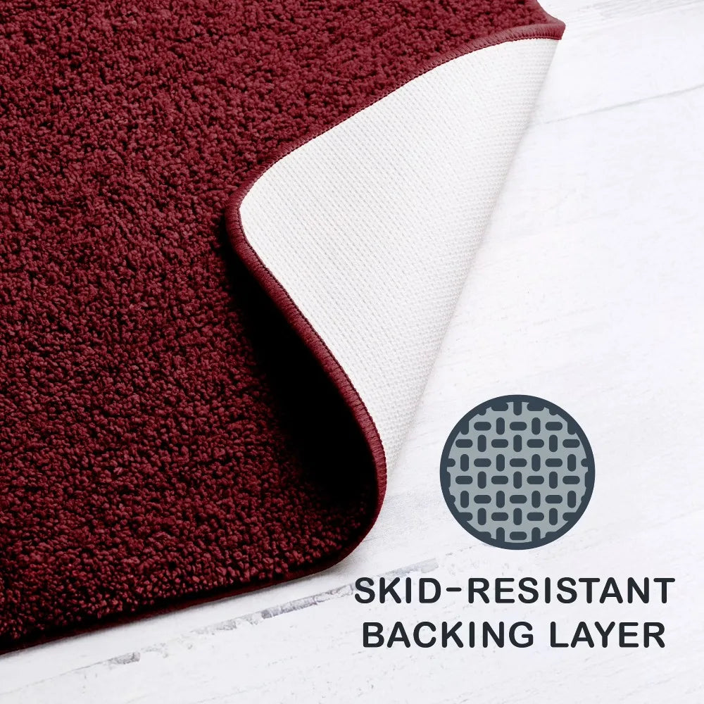 Mainstays Basic Polyester Bath Rug, Red, 20" x 32"