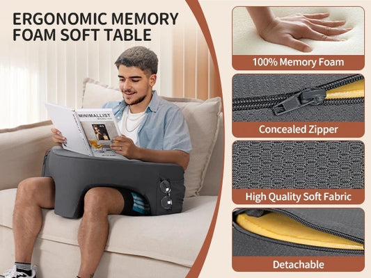 Gaming Reading Pillow Ergonomic Soft Memory Foam 3 Legs