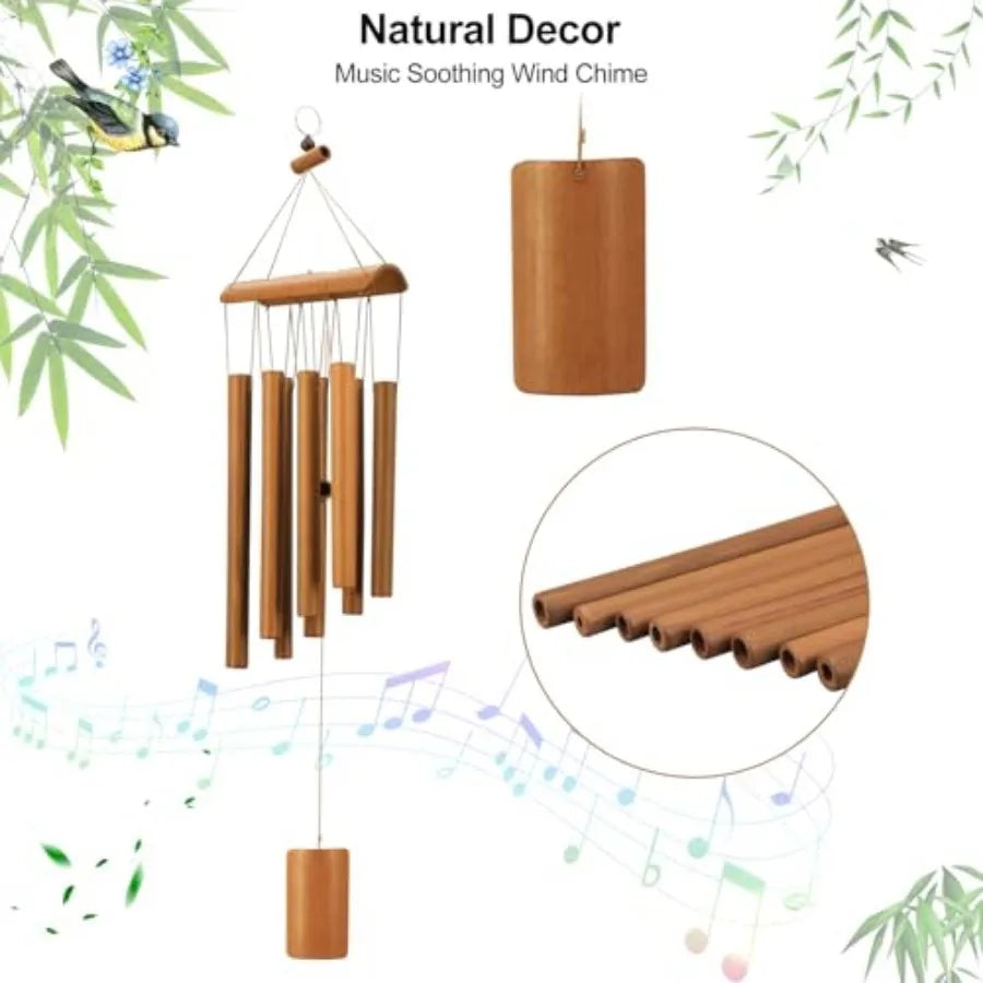 Bamboo Wind Chimes, Memorial Sympathy Wood Wind Chimes
