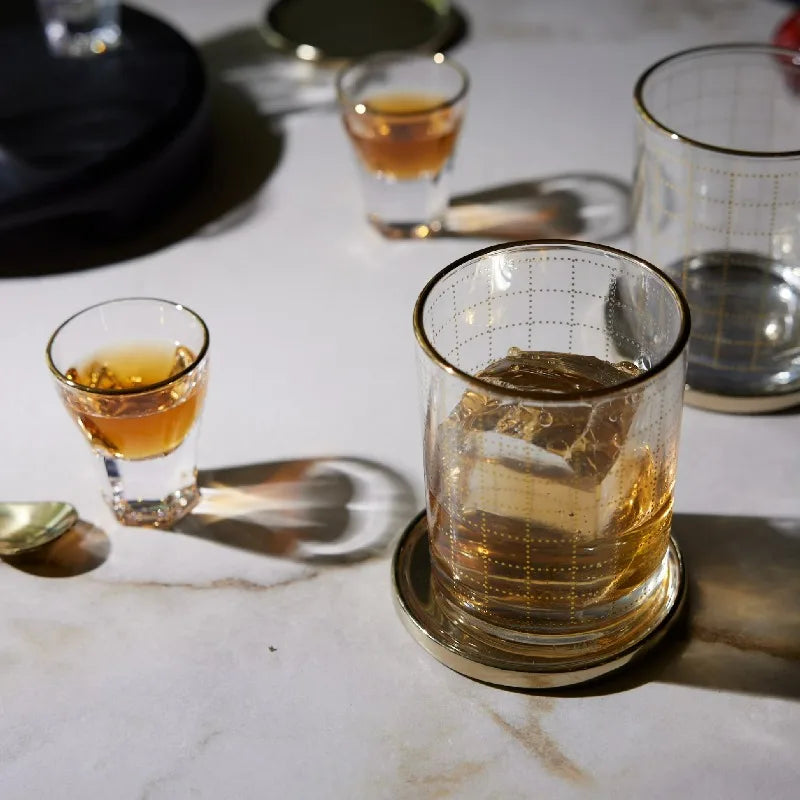 11 fl oz Square Print Whiskey Rocks Glass