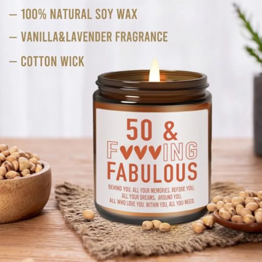 50 and Fabulous Gifts 50th Birthday Candle Gifts